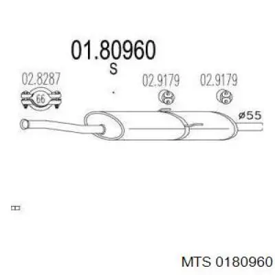 Центральная часть глушителя 3B0253409AH VAG