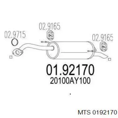 Глушитель, задняя часть 0192170 MTS