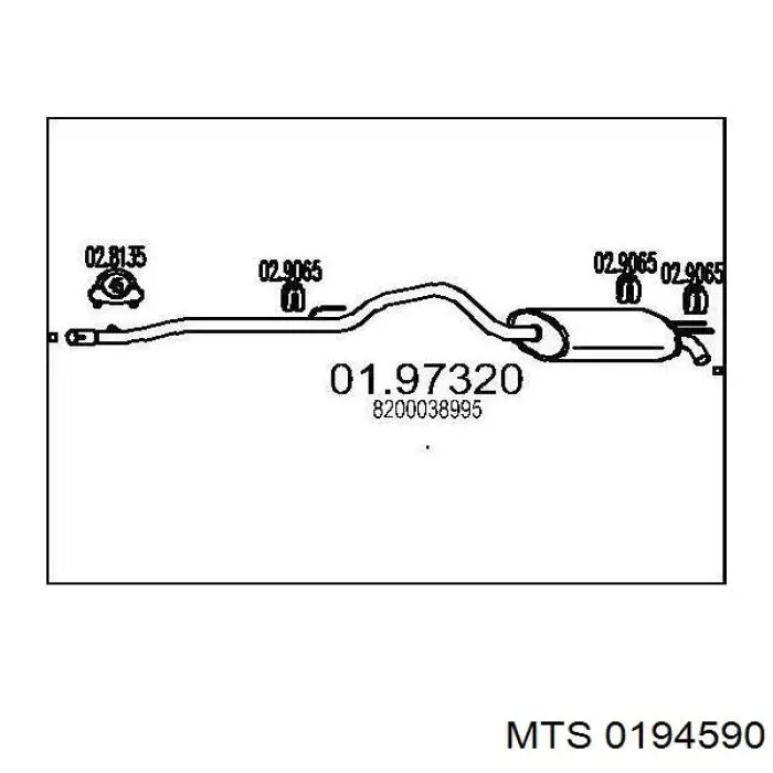 Выхлоп задний MTS 0194590 цена, от 48.58 USD