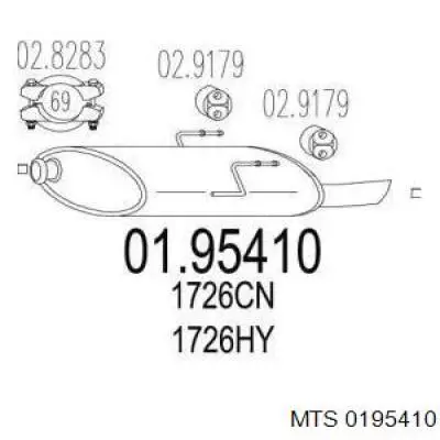 Глушитель, задняя часть 0195410 MTS