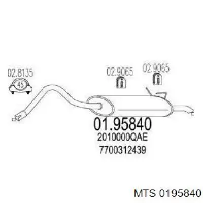 Выхлоп задний Renault (RVI) 7700312439 цена, от 57.94 USD