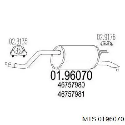 01.96070 MTS silenciador, parte traseira