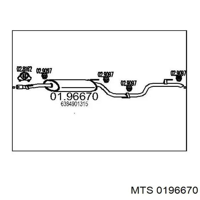 Выхлоп задний MTS 0196670 цена, от 101.47 USD