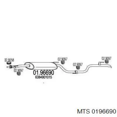 Глушитель, задняя часть 0196690 MTS