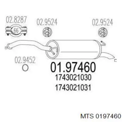 Глушитель задний 1743021030 Toyota