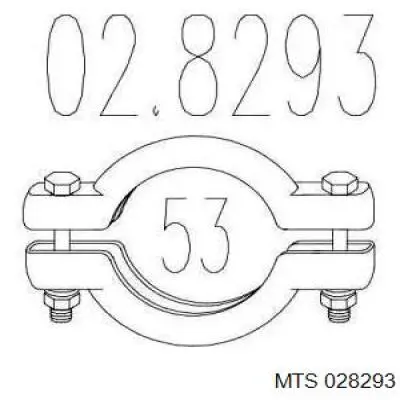 Хомут глушителя передний 028293 MTS