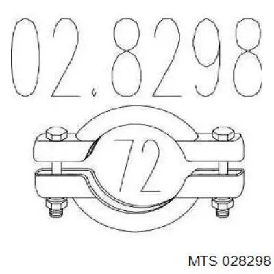Хомут глушителя передний 028298 MTS