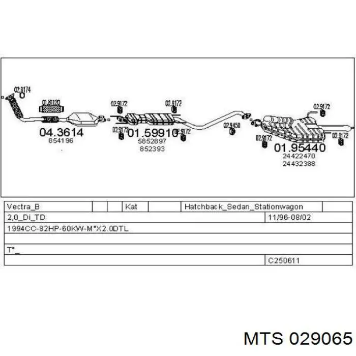 Подушки глушителя MTS 029065