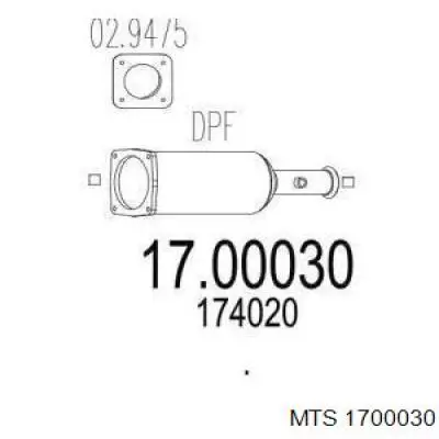 1731L6 Peugeot/Citroen Сажевый фильтр DPF