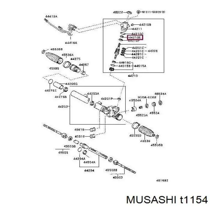 t1154 MUSASHI Сальник рулевого механизма t1154 MUSASHI
