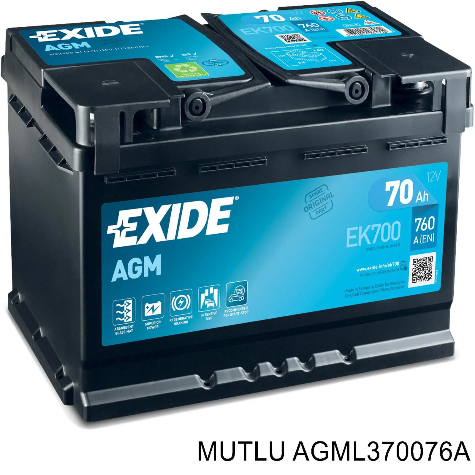 Аккумуляторная батарея (АКБ) MUTLU AGML370076A