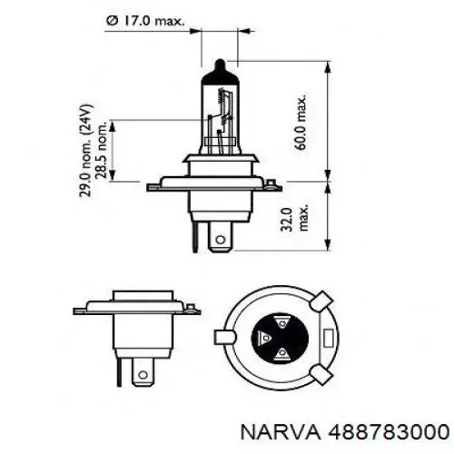 Лампочка ближнего света Narva 488783000 цена, от 2.80 USD