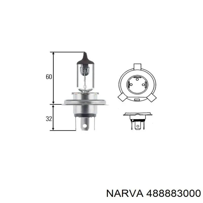Лампочка ближнего света Narva 488883000 цена, от 2.81 USD