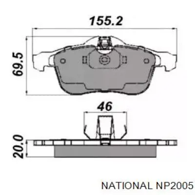 Передние тормозные колодки NP2005 National