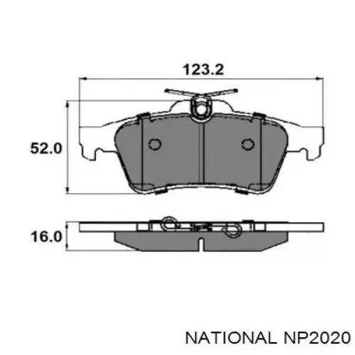 Задние тормозные колодки NP2020 National