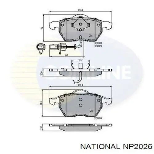 Pastillas delanteras de freno NP2026 National