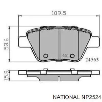 NP2524 National sapatas do freio traseiras de disco