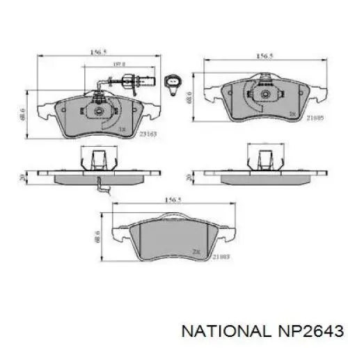 Колодки тормозные передние дисковые NATIONAL NP2643