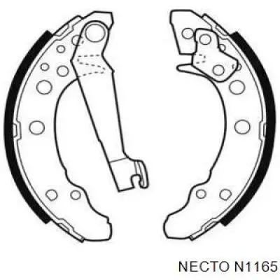 Задние барабанные колодки N1165 Necto