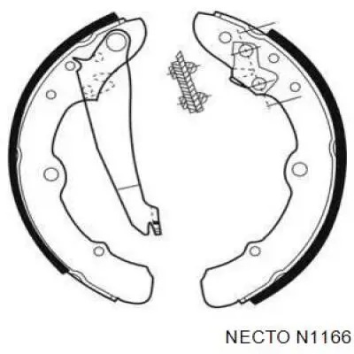 Задние барабанные колодки N1166 Necto