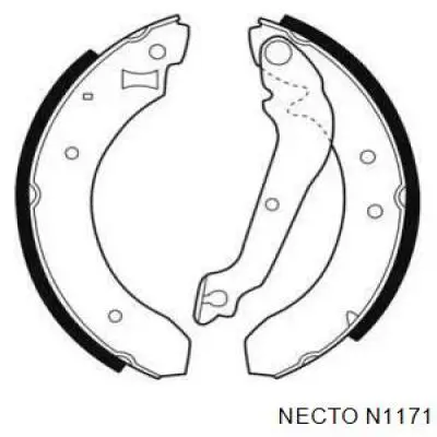 Задние барабанные колодки N1171 Necto