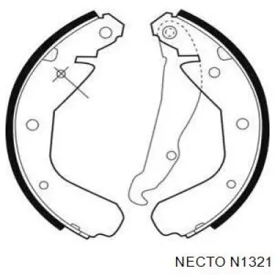 Задние барабанные колодки N1321 Necto