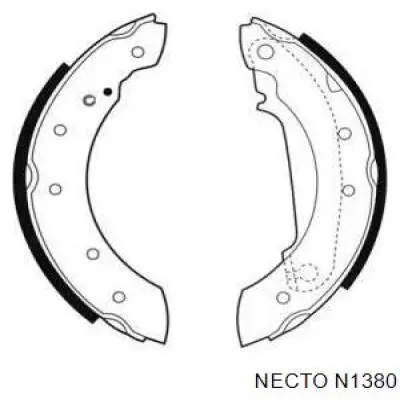 Задние барабанные колодки N1380 Necto