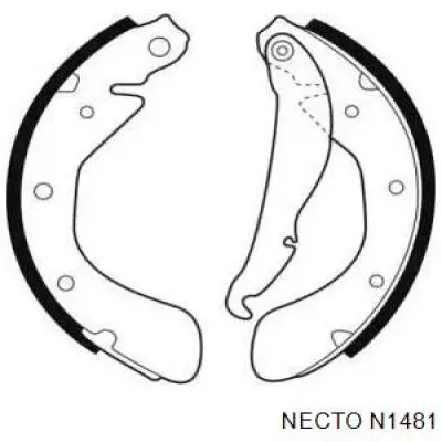 Задние барабанные колодки N1481 Necto