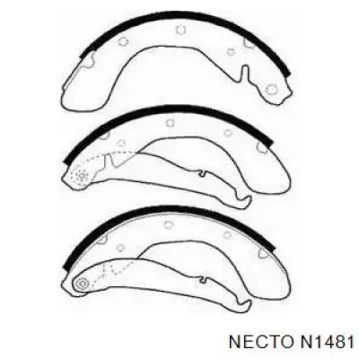 Zapatas de frenos de tambor traseras N1481 Necto