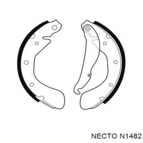 Задние барабанные колодки N1482 Necto