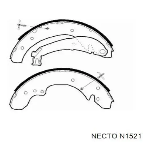 Задние барабанные колодки N1521 Necto