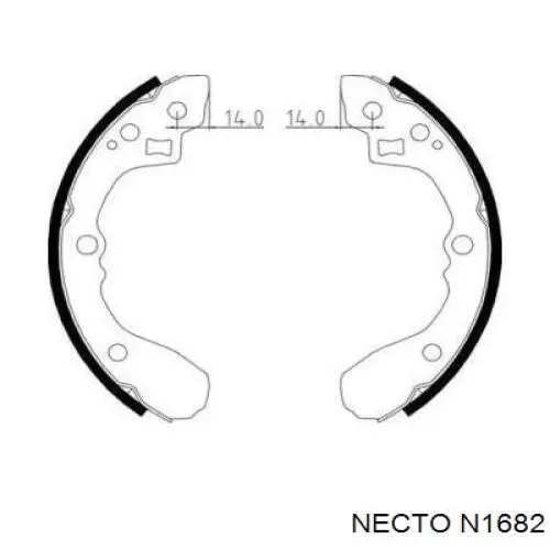 Задние барабанные колодки N1682 Necto