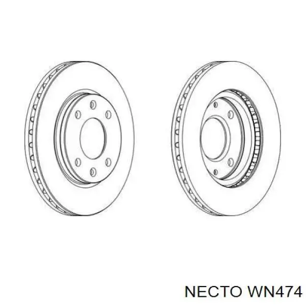 Передние тормозные диски WN474 Necto