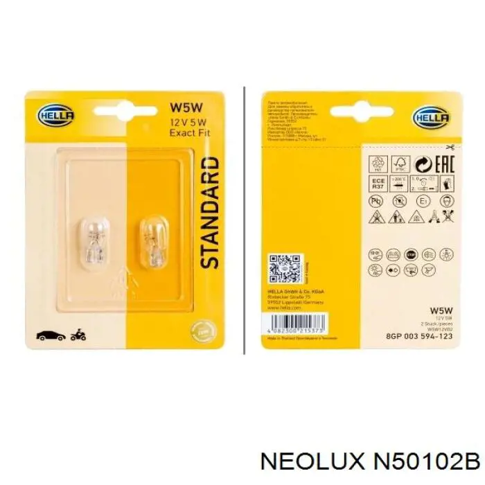 N501-02B Neolux лампочка плафона освещения салона/кабины