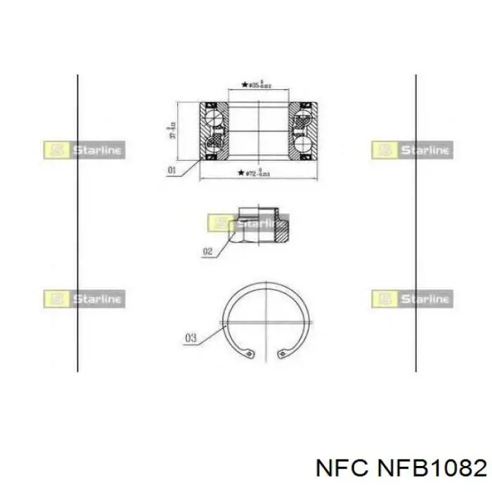 NFB1082 NFC подшипник ступицы передней
