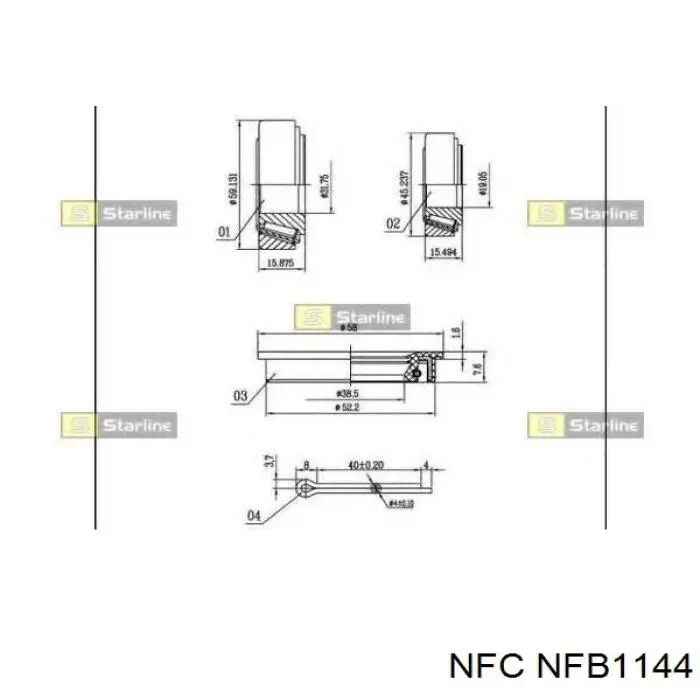 Купить NFB1144 NFC Подшипник ступицы передней/задней