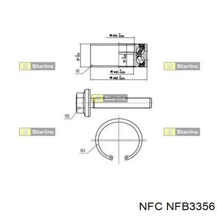 Подшипник ступицы пер/зад NFC NFB3356 цена, от 16.63 USD