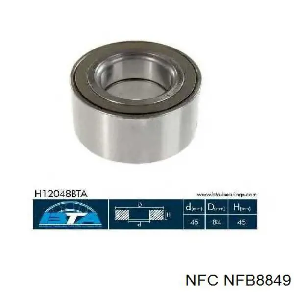 Комплект подшипника ступицы колеса NFC NFB8849 цена, от 21.26 USD