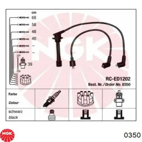 Juego de cables de encendido 0350 NGK