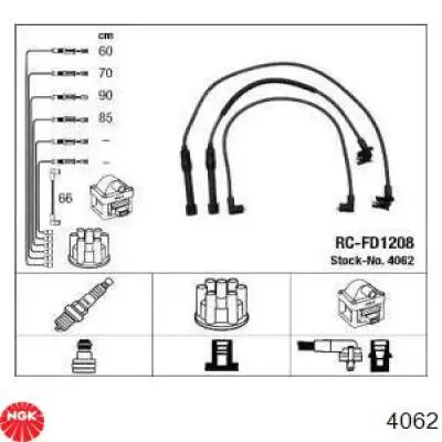 RC-FD1208 NGK высоковольтные провода
