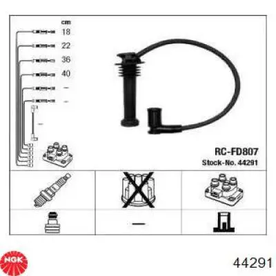 Провод высоковольтный, цилиндр №2 44291 NGK