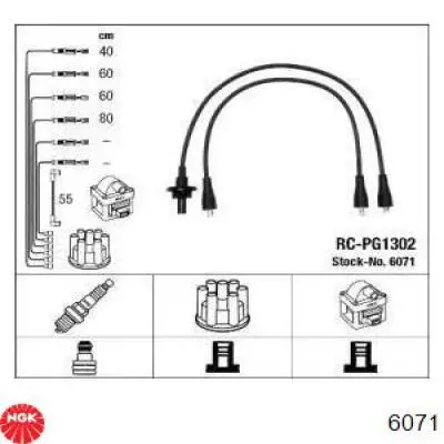 Fios de alta voltagem, kit 6071 NGK
