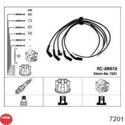 Высоковольтные провода 7201 NGK