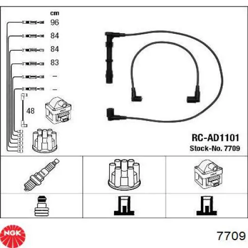 Высоковольтные провода 7709 NGK
