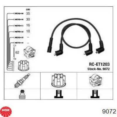 Высоковольтные провода 9072 NGK