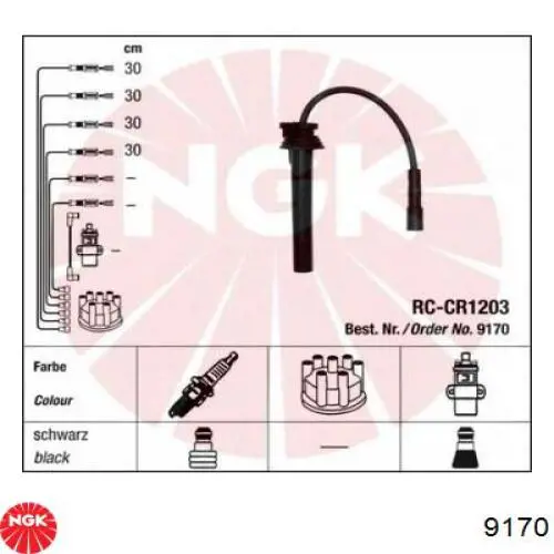 Cable de encendido central 9170 NGK
