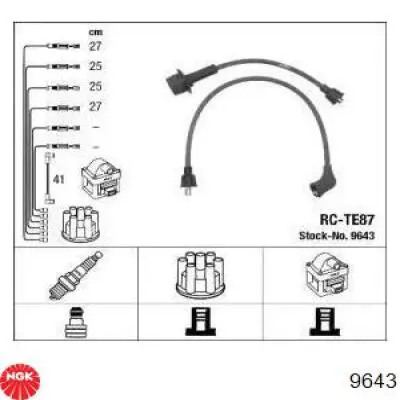 RC-TE87 NGK высоковольтные провода