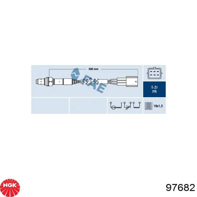 97682 NGK Лямбда-зонд, датчик кислорода до катализатора