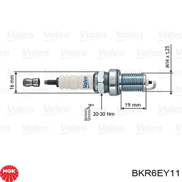 Свічки запалювання BKR6EY11 NGK