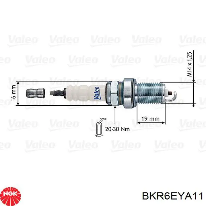 Свеча зажигания NGK BKR6EYA11 цена, от 3.33 USD